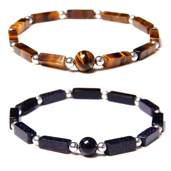 beaded, strands fashion square cuboid natural stone bangle tiger eye lapis lazuli silver color ball spacer beads bracelets for women men jew, Black
beaded, strands fashion square cuboid natural stone bangle tiger eye lapis lazuli silver color ball spacer beads bracelets for women men jew, Black