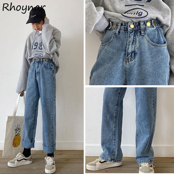 women's jeans women adjustable waist retro straight trousers chic students all-match summer leisure high-waist korean style female, Blue
women's jeans women adjustable waist retro straight trousers chic students all-match summer leisure high-waist korean style female, Blue
