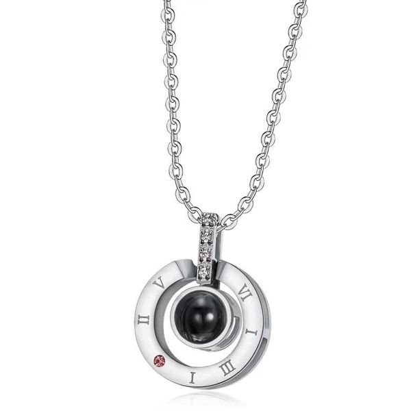 pendant necklaces round/heart necklace for women with unique projection function 100 language "i love you", Silver
pendant necklaces round/heart necklace for women with unique projection function 100 language "i love you", Silver
