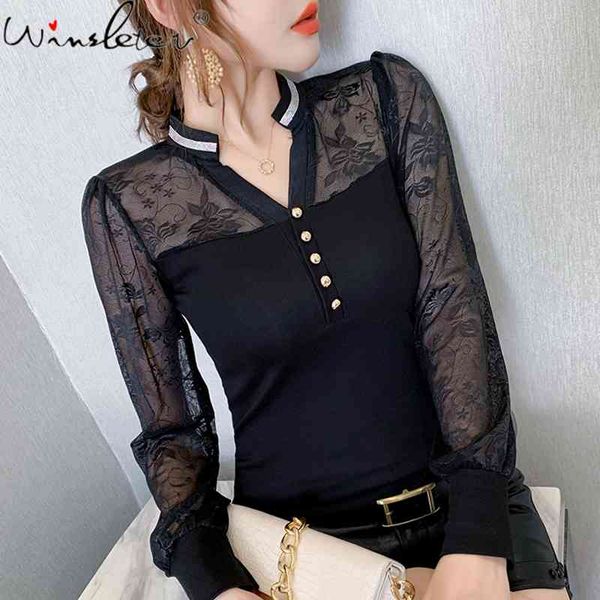 women's t-shirt fall winter korean style lace t-shirt chic v-neck button patchwork cotton women ropa mujer all match tee, White
women's t-shirt fall winter korean style lace t-shirt chic v-neck button patchwork cotton women ropa mujer all match tee, White