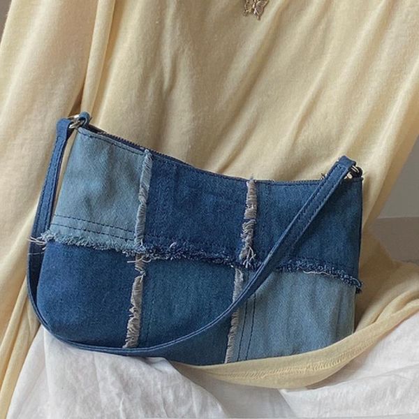 evening bags versatile contrast color leisure armpit bag denim splicing portable shoulder women handbag
evening bags versatile contrast color leisure armpit bag denim splicing portable shoulder women handbag