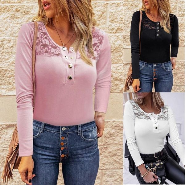 women's t-shirt women solid color long sleeve o neck floral lace patchwork pullover casual sweaters for autumn spring t-shirts, White
women's t-shirt women solid color long sleeve o neck floral lace patchwork pullover casual sweaters for autumn spring t-shirts, White