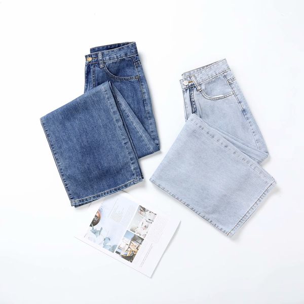 jeans f3290 wind women's wear high waist thin wide leg floor pants for women in summer of 2021, Blue
jeans f3290 wind women's wear high waist thin wide leg floor pants for women in summer of 2021, Blue