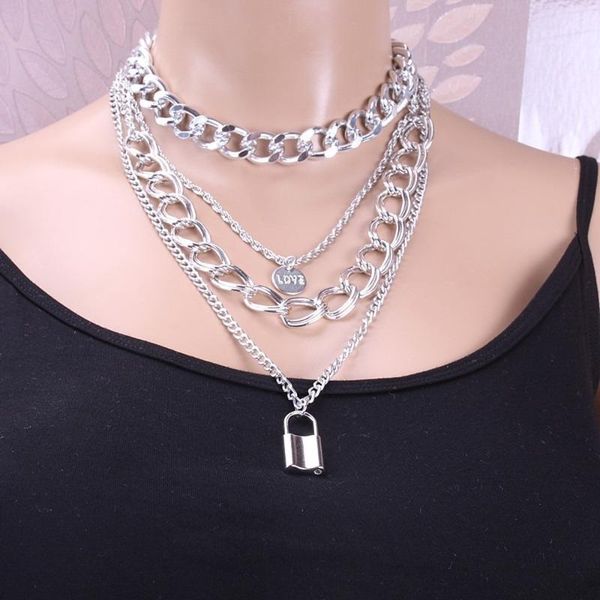 2021european and american fashion rock hip-hop ladies party trend alloy letter padlock multilayer twist clavicle chain necklace pendant neck, Silver
2021european and american fashion rock hip-hop ladies party trend alloy letter padlock multilayer twist clavicle chain necklace pendant neck, Silver