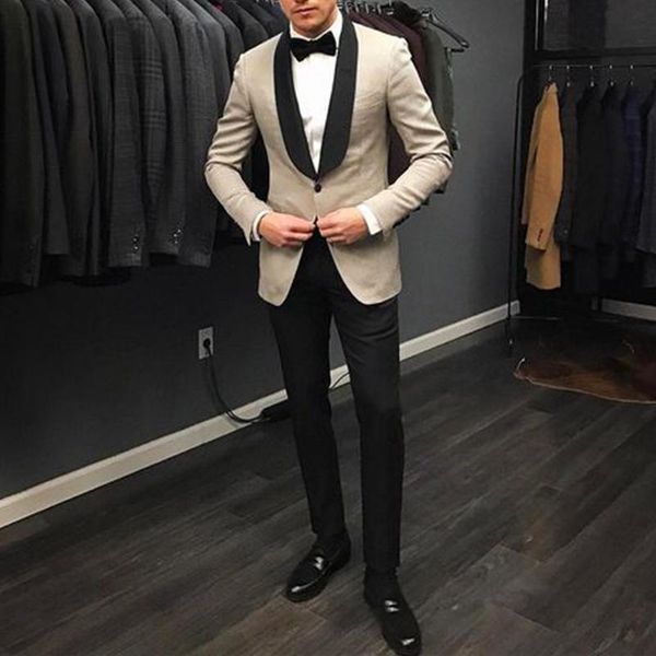 men's suits & blazers anniebritney beige 2 piece slim fit men suit with balck pants tailor made skinny groom wedding tuxedo prom set, White;black
men's suits & blazers anniebritney beige 2 piece slim fit men suit with balck pants tailor made skinny groom wedding tuxedo prom set, White;black