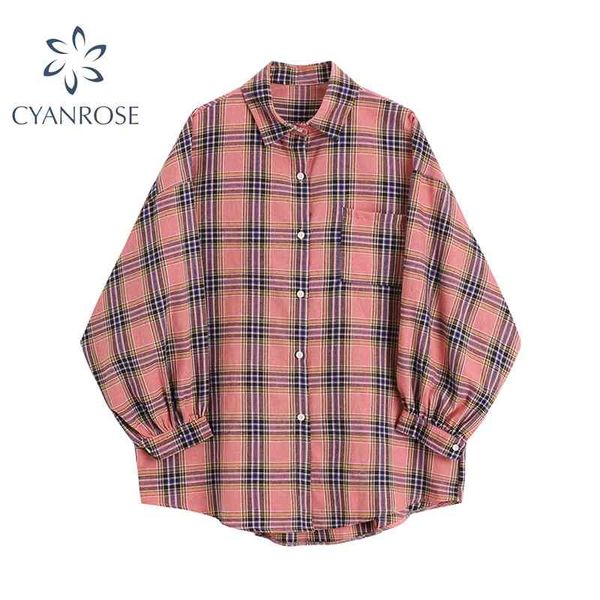 women vintage plaid oversized blouse autumn korean long sleeve turn down collar casual loose button up harajuku shirt 210417, White
women vintage plaid oversized blouse autumn korean long sleeve turn down collar casual loose button up harajuku shirt 210417, White