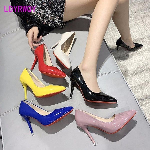 dress shoes high heels women's fall korean plate pointed shallow heel fashion1, Black