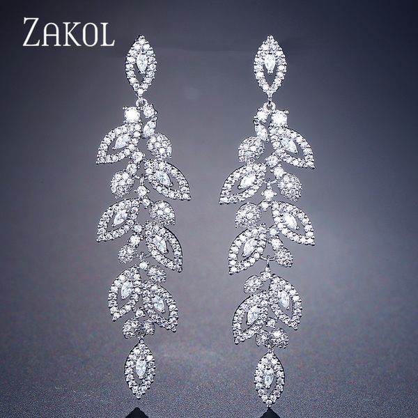 zakol fashion korean cz leaf wedding jewelry marquise aaa cubic zirconia long drop bridal earrings for elegant women fsep2144, Golden;silver
zakol fashion korean cz leaf wedding jewelry marquise aaa cubic zirconia long drop bridal earrings for elegant women fsep2144, Golden;silver