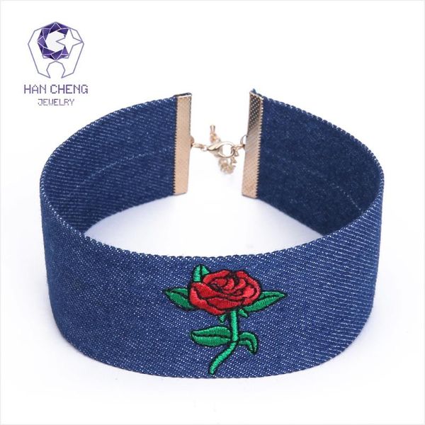 chokers hancheng fashion summer flower embroidery jeans denim ribbon choker necklace women necklaces knitting collar jewelry bijoux, Golden;silver
chokers hancheng fashion summer flower embroidery jeans denim ribbon choker necklace women necklaces knitting collar jewelry bijoux, Golden;silver