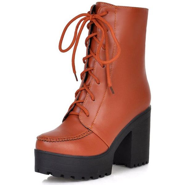 boots doratasia autumn cool women lace-up platform ankle shoes concise office high block heels, Black
boots doratasia autumn cool women lace-up platform ankle shoes concise office high block heels, Black