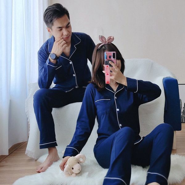 women's sleepwear autumn and winter new ladies simple style full cotton knitted couples' long-sleeve pajamas set men women househo, Black;red
women's sleepwear autumn and winter new ladies simple style full cotton knitted couples' long-sleeve pajamas set men women househo, Black;red