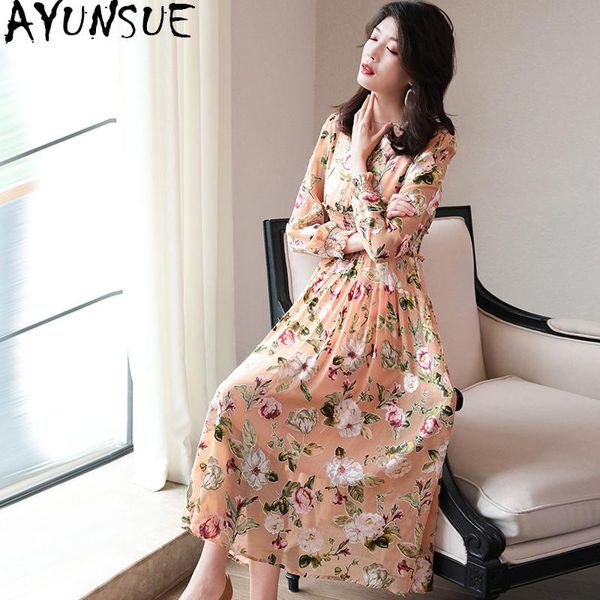 casual dresses ayunsue woman silk dress 2021 beach floral female elegant midi for women long sleeve v neck spring summer vestidos, Black;gray
casual dresses ayunsue woman silk dress 2021 beach floral female elegant midi for women long sleeve v neck spring summer vestidos, Black;gray