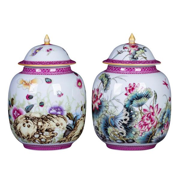 jingdezhen enamel tea jar antique flowers lotus pattern delicate ceramic pot pink storage tank with lid vases
jingdezhen enamel tea jar antique flowers lotus pattern delicate ceramic pot pink storage tank with lid vases