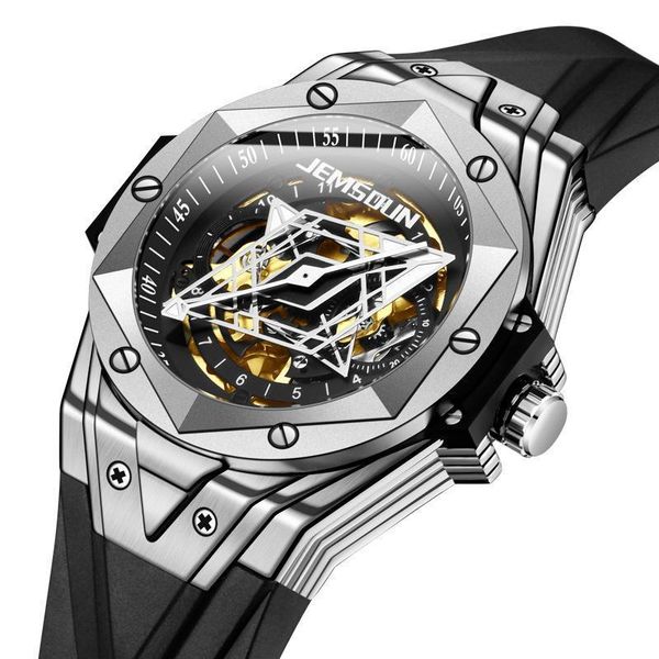 wristwatches 2021 creative fashion trend sports watch men's automatic mechanical silicone waterproof limited edition, Slivery;brown 
wristwatches 2021 creative fashion trend sports watch men's automatic mechanical silicone waterproof limited edition, Slivery;brown