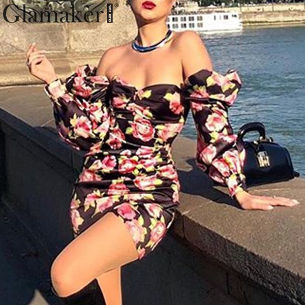 glamaker autumn long puff sleeve flower print mini dress winter bodycon elegant party dress women slim club vintage dress 210414, Black;gray
glamaker autumn long puff sleeve flower print mini dress winter bodycon elegant party dress women slim club vintage dress 210414, Black;gray