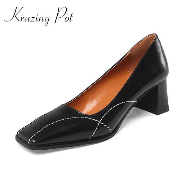 krazing pot natural leather square toe high heels concise style office lady daily wear shallow slip on spring women pumps l90 dress shoes, Black
krazing pot natural leather square toe high heels concise style office lady daily wear shallow slip on spring women pumps l90 dress shoes, Black