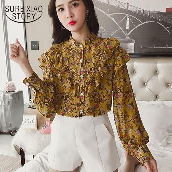 women's blouses & shirts 2021 fashion spring chiffon blouse print women long sleeve causal floral womens and feminine blusa 1941 50, White
women's blouses & shirts 2021 fashion spring chiffon blouse print women long sleeve causal floral womens and feminine blusa 1941 50, White