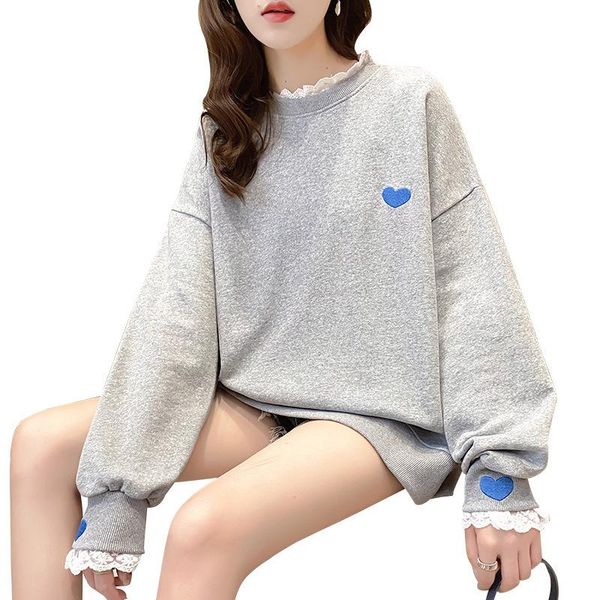 love embroidery fashion oversize women's sweatshirt solid color teen girls clothing princess cuffs fake two women clothes hoodies & sw, Black
love embroidery fashion oversize women's sweatshirt solid color teen girls clothing princess cuffs fake two women clothes hoodies & sw, Black