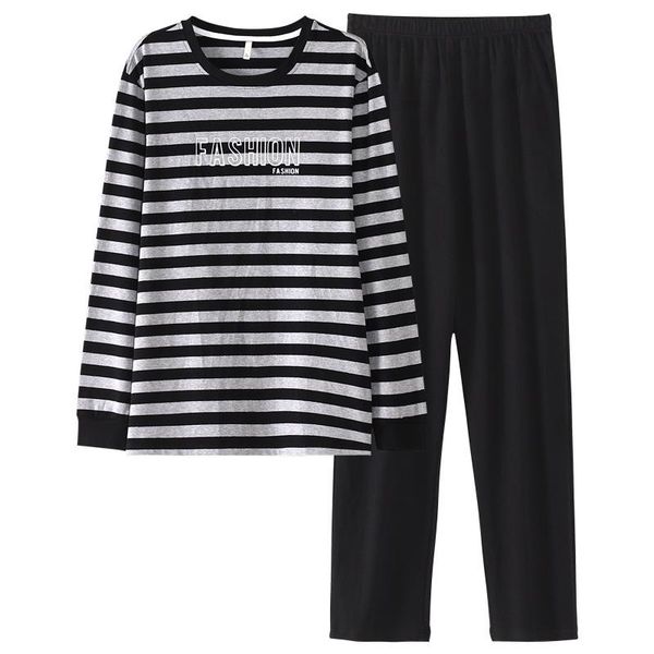 men's sleepwear autumn winter men warm pajamas set cotton letter print long sleeve stripe sleep loose pants pyjamas plus size homewear, Black;brown
men's sleepwear autumn winter men warm pajamas set cotton letter print long sleeve stripe sleep loose pants pyjamas plus size homewear, Black;brown