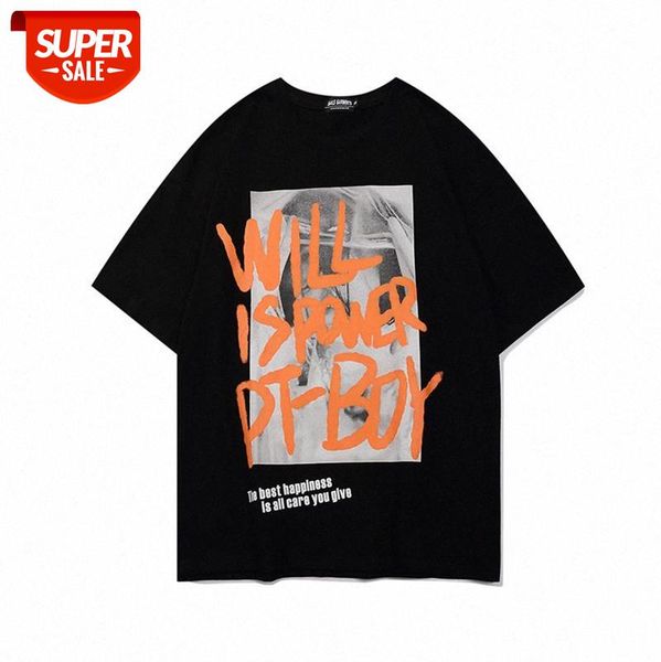 american high street print round neck t-shirt loose simple p graffiti letter short-sleeved tee male #zn2g, White;black
american high street print round neck t-shirt loose simple p graffiti letter short-sleeved tee male #zn2g, White;black