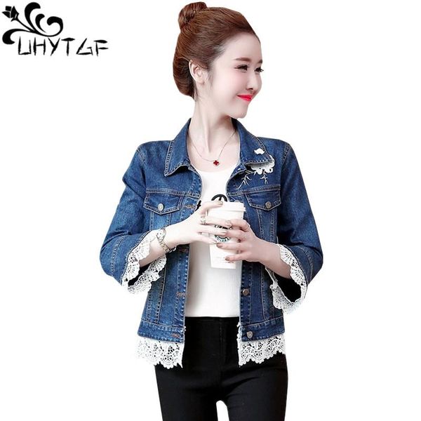 women's jackets uhytgf casual denim jacket women basic coat embroidery lace stitching spring autumn jeans female cute girl short 609, Black;brown
women's jackets uhytgf casual denim jacket women basic coat embroidery lace stitching spring autumn jeans female cute girl short 609, Black;brown