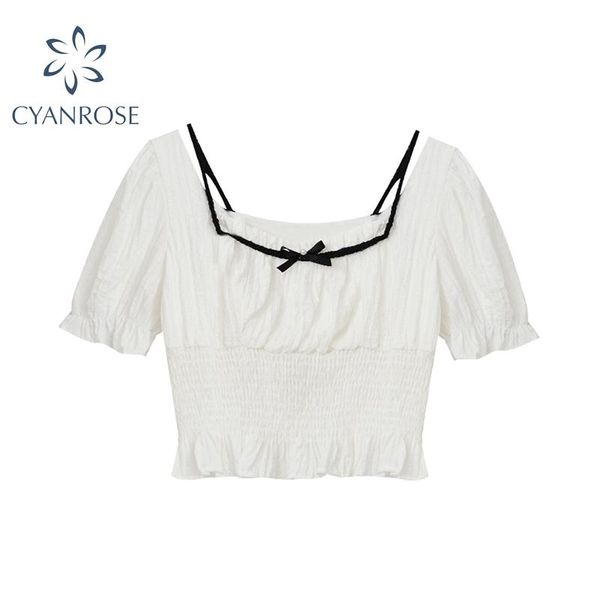 women's blouses & shirts korean sweet slim solid color shirt women 2021 summer french retro square collar puff sleeve short ladies blo, White
women's blouses & shirts korean sweet slim solid color shirt women 2021 summer french retro square collar puff sleeve short ladies blo, White