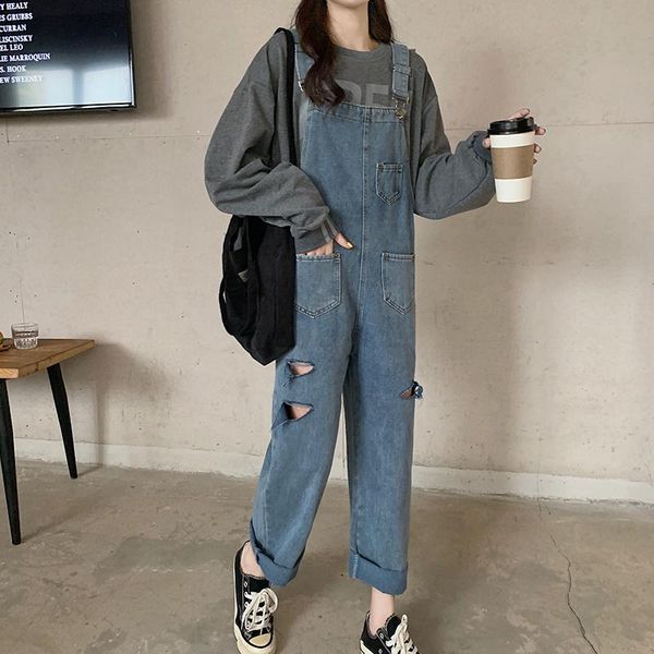 women's jeans 2021 retro denim overalls wide-leg pants jumpsuits loose high-waisted holes are thin and small all-match, Blue
women's jeans 2021 retro denim overalls wide-leg pants jumpsuits loose high-waisted holes are thin and small all-match, Blue