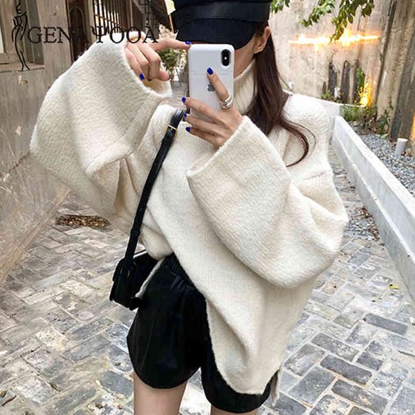 genayooa turtleneck black womens knit off shoulder sweater long sleeve women loose pullover jumper ladies 210417, White;black
genayooa turtleneck black womens knit off shoulder sweater long sleeve women loose pullover jumper ladies 210417, White;black