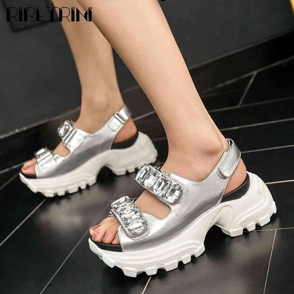sandals genuine leather shoes luxury brand platform women rhinestone decorate wees sandals, Black
sandals genuine leather shoes luxury brand platform women rhinestone decorate wees sandals, Black