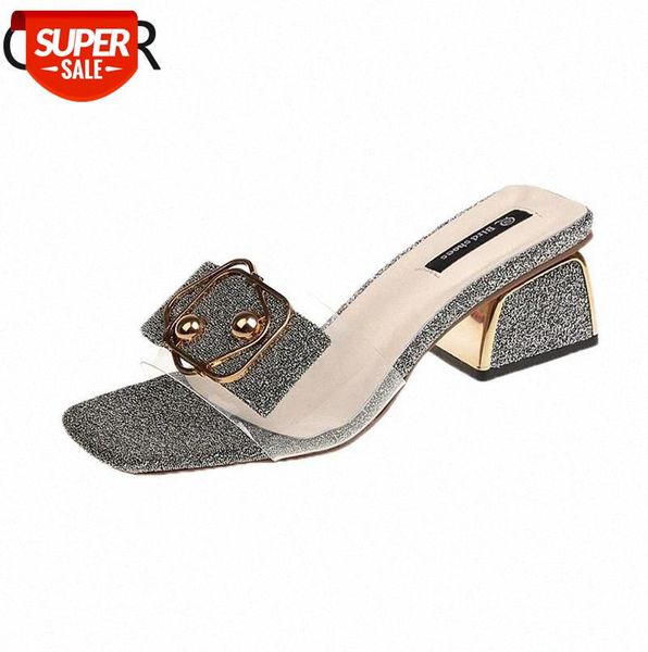 2021 New Summer Women Shoes Slippers Woman Female Transparent Slides Metal Buckle Square High Heels Shine Beach #iS7N, Black
2021 New Summer Women Shoes Slippers Woman Female Transparent Slides Metal Buckle Square High Heels Shine Beach #iS7N, Black