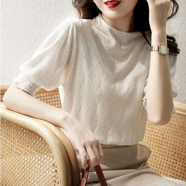women's blouses & shirts blusas mujer de moda 2021 vetement femme items clothes for women solid casual white knitted fabric 0922
women's blouses & shirts blusas mujer de moda 2021 vetement femme items clothes for women solid casual white knitted fabric 0922