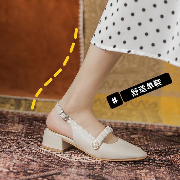sandals baotou summer mid-heel pearl thick heel gentle mary jane single shoes, Black
sandals baotou summer mid-heel pearl thick heel gentle mary jane single shoes, Black