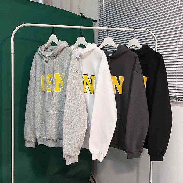 2021 new simple letter printed sweater large loose student men's versatile hooded terry top, Black
2021 new simple letter printed sweater large loose student men's versatile hooded terry top, Black