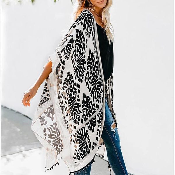women's swimwear womens boho printed kimono beach cover up fashionable summer open front loose cardigan with tassel thin jumper hol, White;black
women's swimwear womens boho printed kimono beach cover up fashionable summer open front loose cardigan with tassel thin jumper hol, White;black
