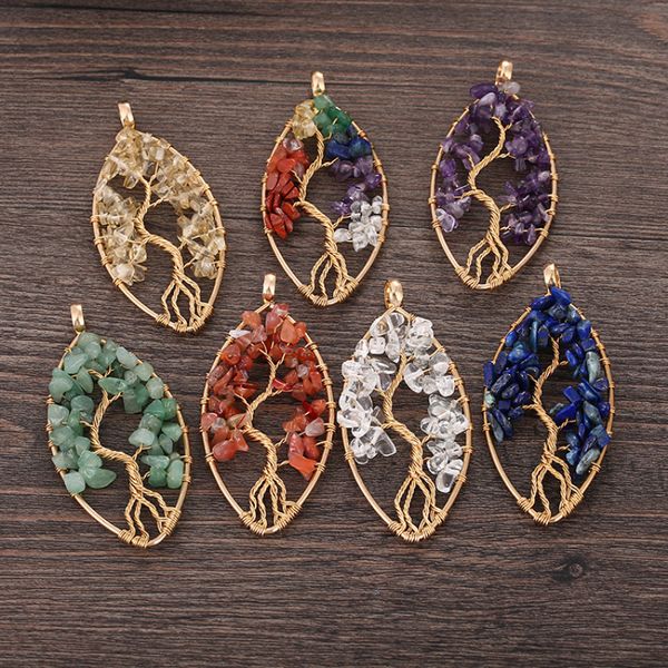 18k gold plated oval shape natural stone the tree of life pendant necklace for sale, Silver
18k gold plated oval shape natural stone the tree of life pendant necklace for sale, Silver