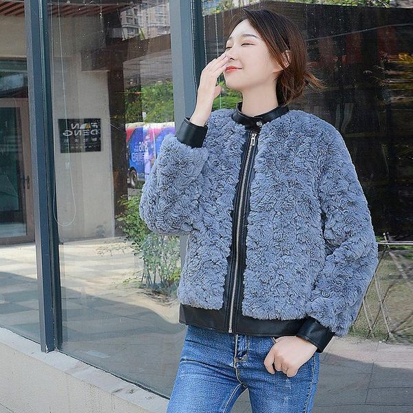women's fur & faux 2021 autumn winter women outerwear lady casual lambs wool warm jacket female luxury loose motorcycle coats m362, Black
women's fur & faux 2021 autumn winter women outerwear lady casual lambs wool warm jacket female luxury loose motorcycle coats m362, Black