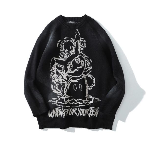 men's sweaters hip hop punk oversized harajuku men clothing streetwear mens couple clothes sweater fashion 2022 new, White;black
men's sweaters hip hop punk oversized harajuku men clothing streetwear mens couple clothes sweater fashion 2022 new, White;black
