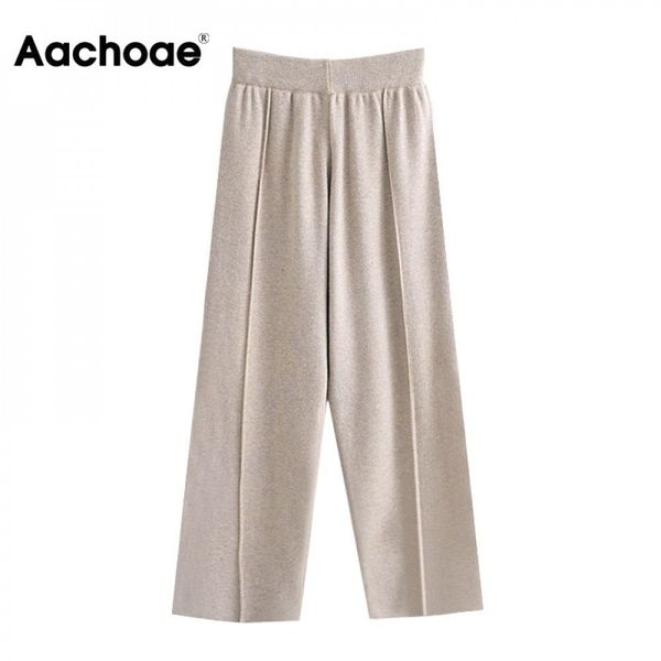 aachoae women casual knitted pants solid full length lady trousers pleated elastic waist wide leg pants female loose bottoms 210413, Black;white
aachoae women casual knitted pants solid full length lady trousers pleated elastic waist wide leg pants female loose bottoms 210413, Black;white