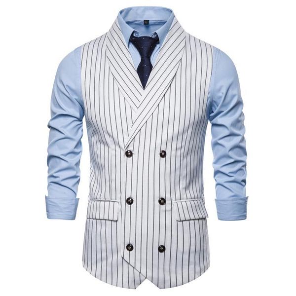 men's vests striped double breasted vest clothing suits business casual green fruit collar waistcoats for man black white
men's vests striped double breasted vest clothing suits business casual green fruit collar waistcoats for man black white
