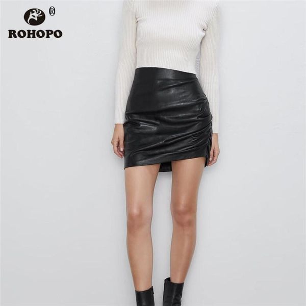 skirts rohopo gradient faux leather black mini skirt high waist side draped back zipper closure ladies spring vintage falda #9905
skirts rohopo gradient faux leather black mini skirt high waist side draped back zipper closure ladies spring vintage falda #9905