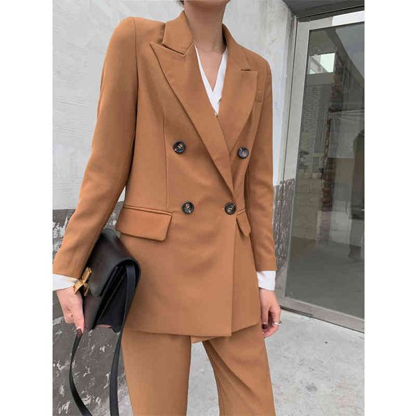 pant spring office two-piece solid fashion suit women long sleeve blazers double breasted blazer pants together, White
pant spring office two-piece solid fashion suit women long sleeve blazers double breasted blazer pants together, White