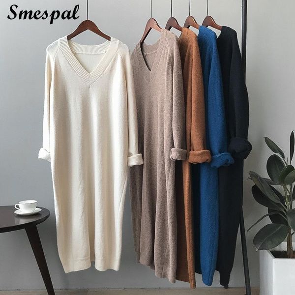 women winter plus size knitted dress lady sweater dresses long sleeve solid color with v neck casual, Black;gray
women winter plus size knitted dress lady sweater dresses long sleeve solid color with v neck casual, Black;gray