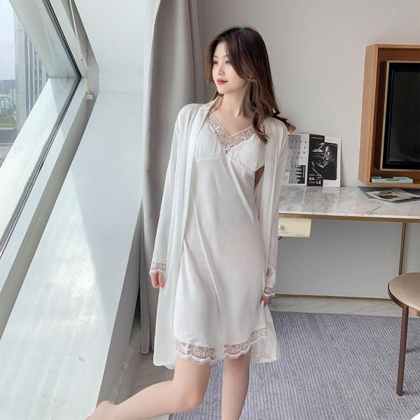 women's sleepwear faux silk 2pcs robe suit casual bathrobe spring autumn v-neck nightgown lace sweet home dress nightwear, Black;red
women's sleepwear faux silk 2pcs robe suit casual bathrobe spring autumn v-neck nightgown lace sweet home dress nightwear, Black;red