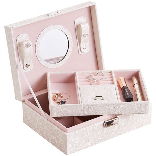 new fashion elegant jewlery box simple style perfect ornament large space with lock leather necklace holder, Black;white
new fashion elegant jewlery box simple style perfect ornament large space with lock leather necklace holder, Black;white