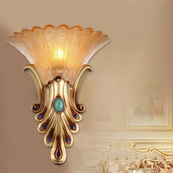 european resin wall lamp retro living room bedroom glass light creative porch corridor aisle lighting antique bedside lamps 
european resin wall lamp retro living room bedroom glass light creative porch corridor aisle lighting antique bedside lamps