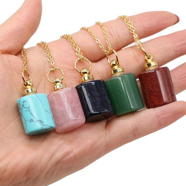 chains essential oil diffuser perfume bottle pendant necklace natural tiger eyes stone stainless steel jewelry for women gift 18x22mm, Silver
chains essential oil diffuser perfume bottle pendant necklace natural tiger eyes stone stainless steel jewelry for women gift 18x22mm, Silver