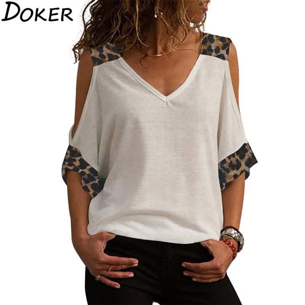 vintage t shirt women summer leopard print v-neck 3/4 sleeve plus size t-shirt off shoulder casual tee shirt femme 210423, White
vintage t shirt women summer leopard print v-neck 3/4 sleeve plus size t-shirt off shoulder casual tee shirt femme 210423, White