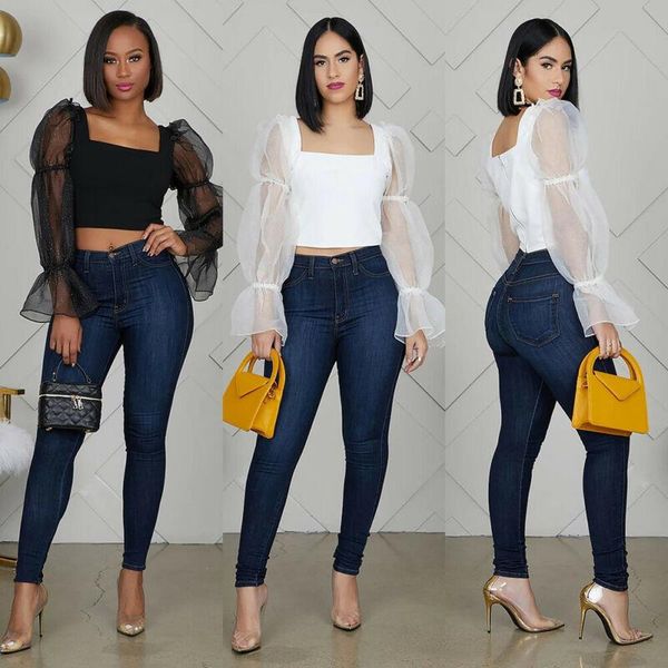 women's blouses & shirts fashion women blouse mesh puff long sheer sleeve casual square neck pullover streetwear, White
women's blouses & shirts fashion women blouse mesh puff long sheer sleeve casual square neck pullover streetwear, White
