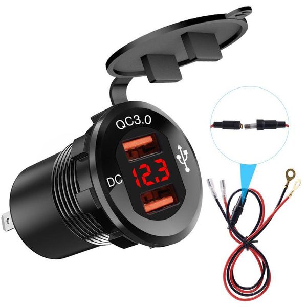 12v/24v aluminum waterproof dual qc3.0 usb fast charger power outlet adapter led voltmeter for car marine truck boat cell phone repairing to
12v/24v aluminum waterproof dual qc3.0 usb fast charger power outlet adapter led voltmeter for car marine truck boat cell phone repairing to