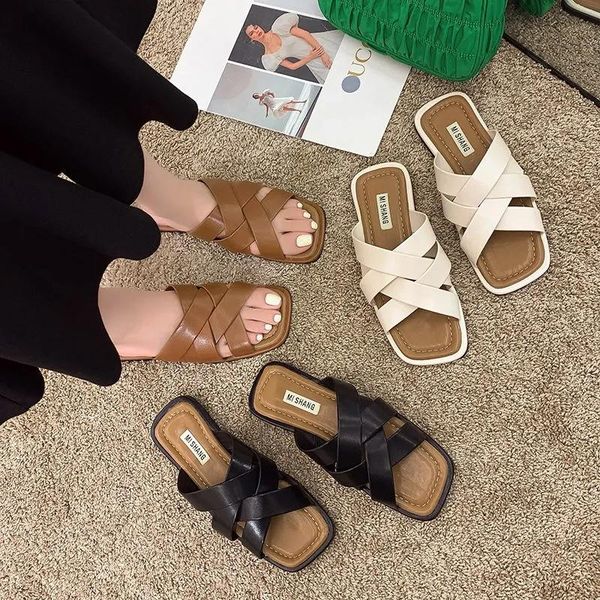 slippers fashion weave women square toe flat casual shoes slide 2021 summer flip flops beach sandal slipper big size42, Black
slippers fashion weave women square toe flat casual shoes slide 2021 summer flip flops beach sandal slipper big size42, Black